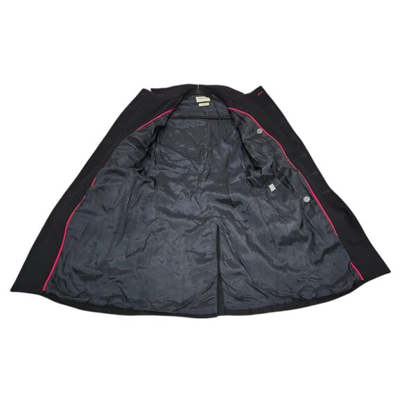 OPERATIONS NYC Black Wool Cashmere Military Peacoat Trench Coat Small USA Made - Picture 10 of 16